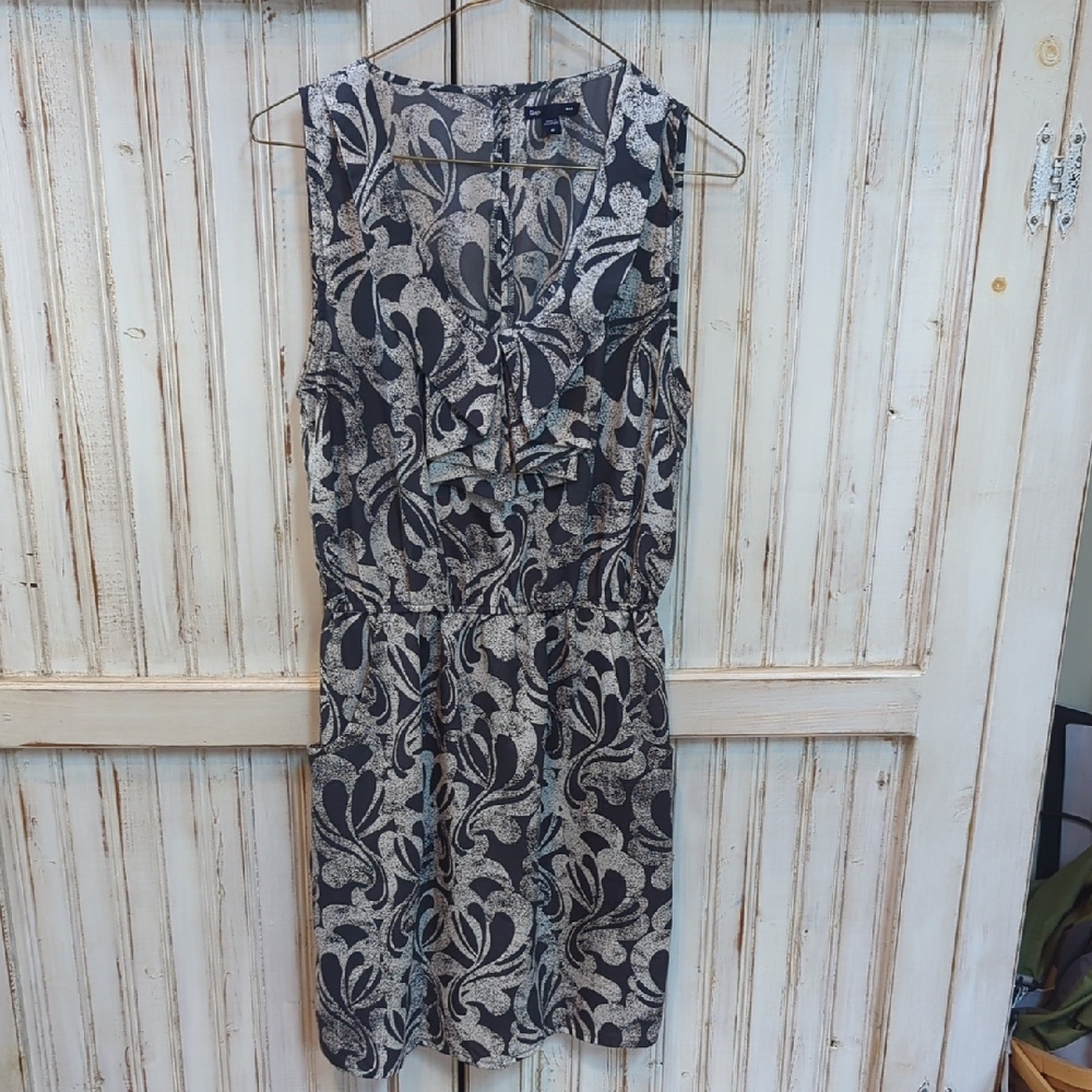Gap, Lightweight Sleeveless Blue Sawn Summer Dress With Pockets Medium
